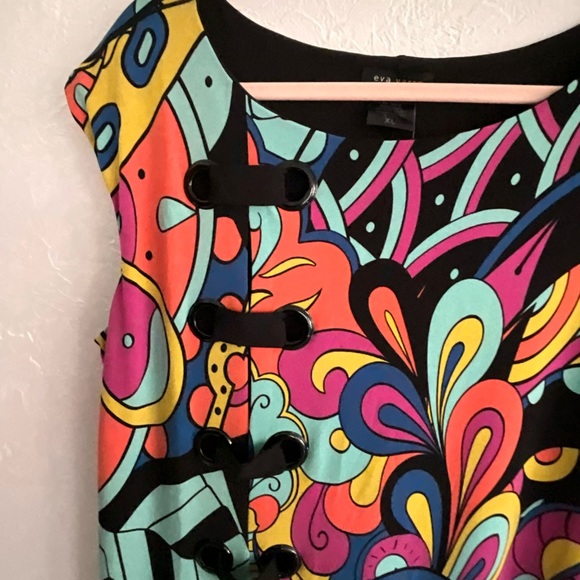 Eva Varro Psychedelic Floral Grommet Dress XL NWT - Picture 2 of 7